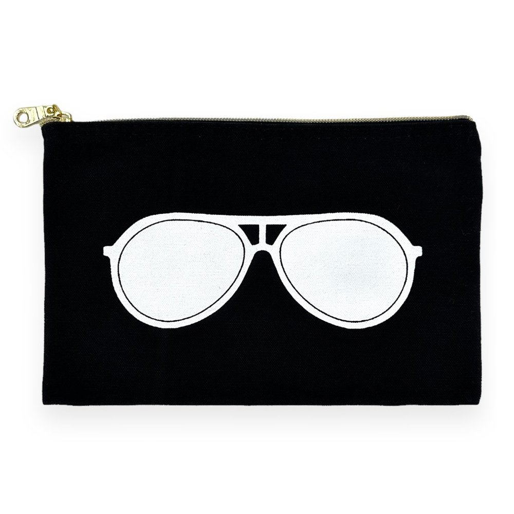 NWOT Karl Lagerfeld Black "Love From Paris" Leather Pouch